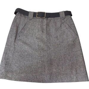 Carole Little Women's Wool Blend A Line Skirt Black Gray Size 8